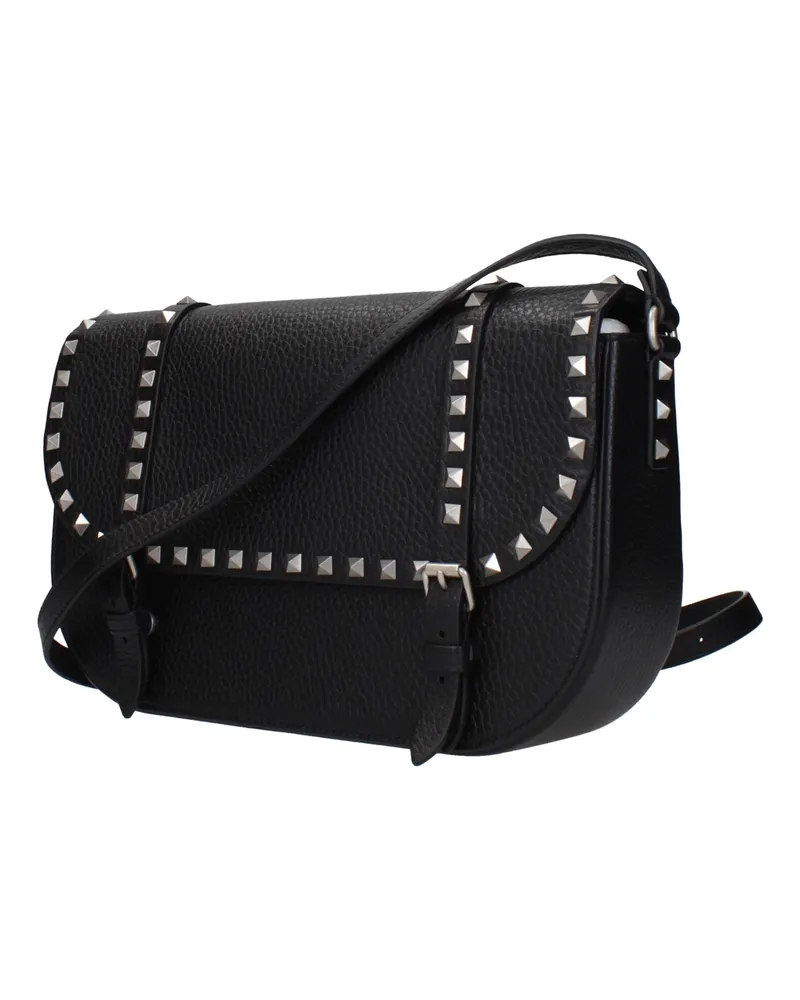 Valentino Garavani Men's Black Leather Crossbody Bag Black