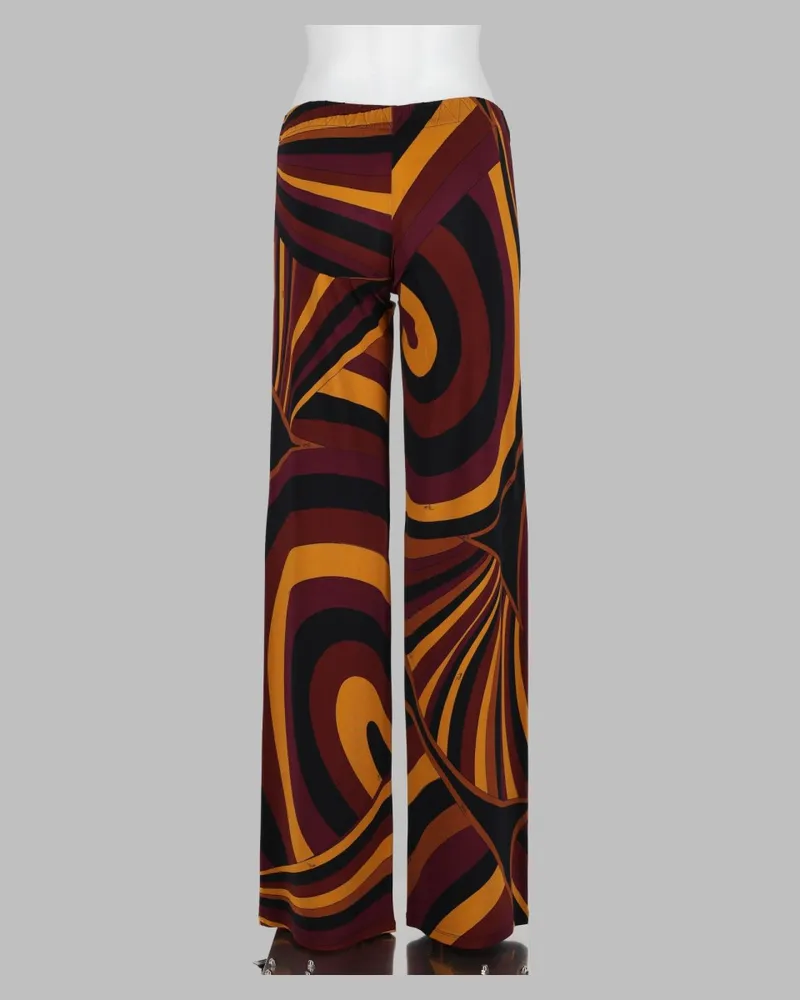 Emilio Pucci Iridescent Print Jersey Trousers — Burgundy Burgundy
