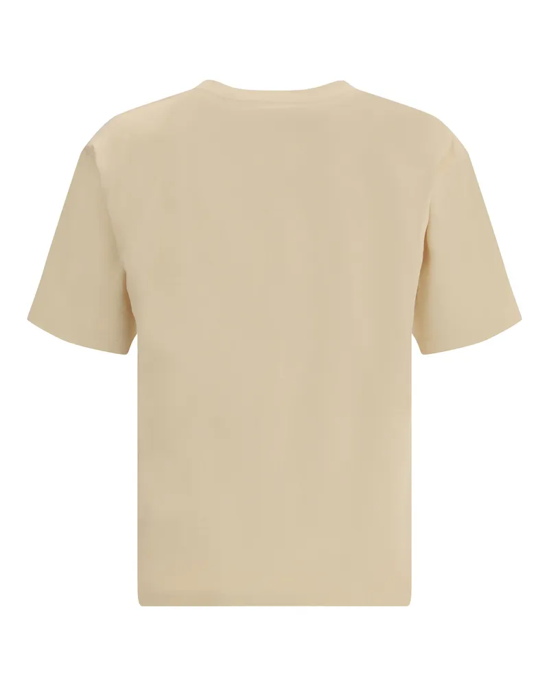 Valentino Garavani Men T-Shirt With A Made  Print Burro-Nero Cotton T-Shirts Burro/nero And Polos Beige