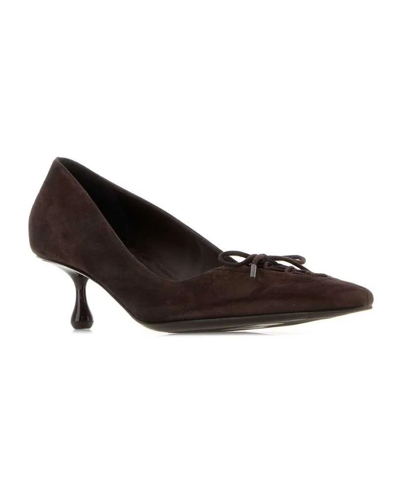 Jimmy Choo Women's Dark Brown Suede Scarlett 50 Pumps Chocolate Leather Salpa Plastic Metal Scarpe Con Tacco High Heel Shoes Brown