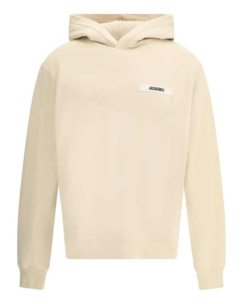 Jacquemus Men's Hooded Sweatshirt Beige Cotton Sweatshirts Sweater Beige