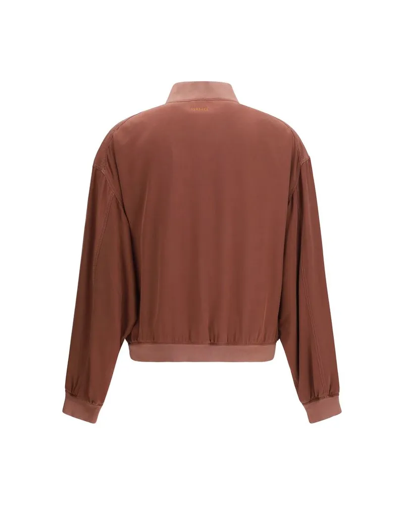 Versace Men's Bordeaux Silk Bomber Clothing Bordeaux