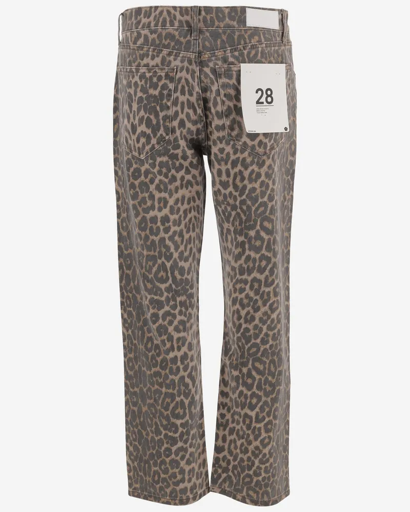 RE/DONE Women's Jeans With Animal Print Multicolour Cotton Brown