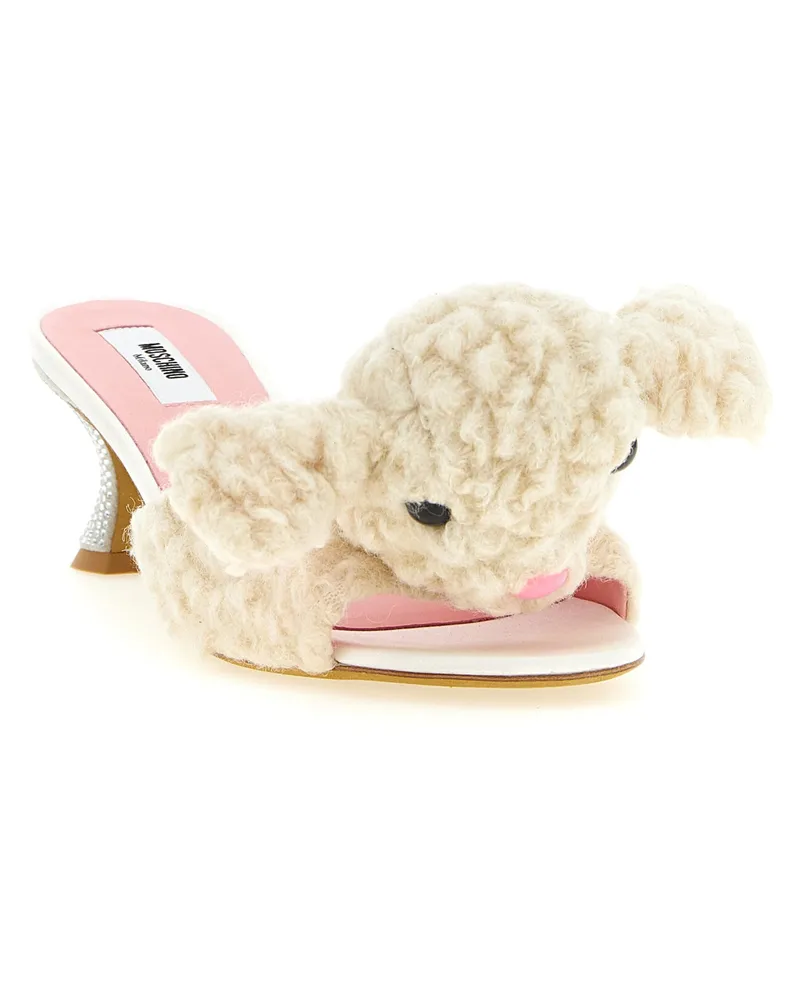 Moschino Women's White Virgin Wool Mules White
