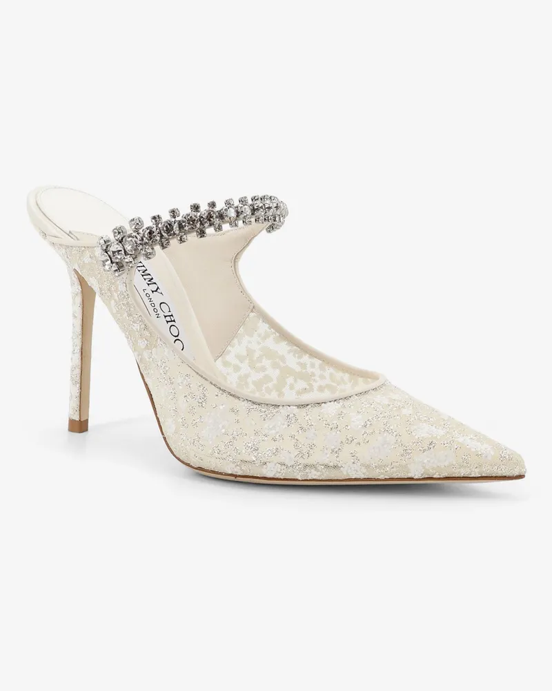 Jimmy Choo Women's Décolleté Pumps White Leather High Heel Shoes White