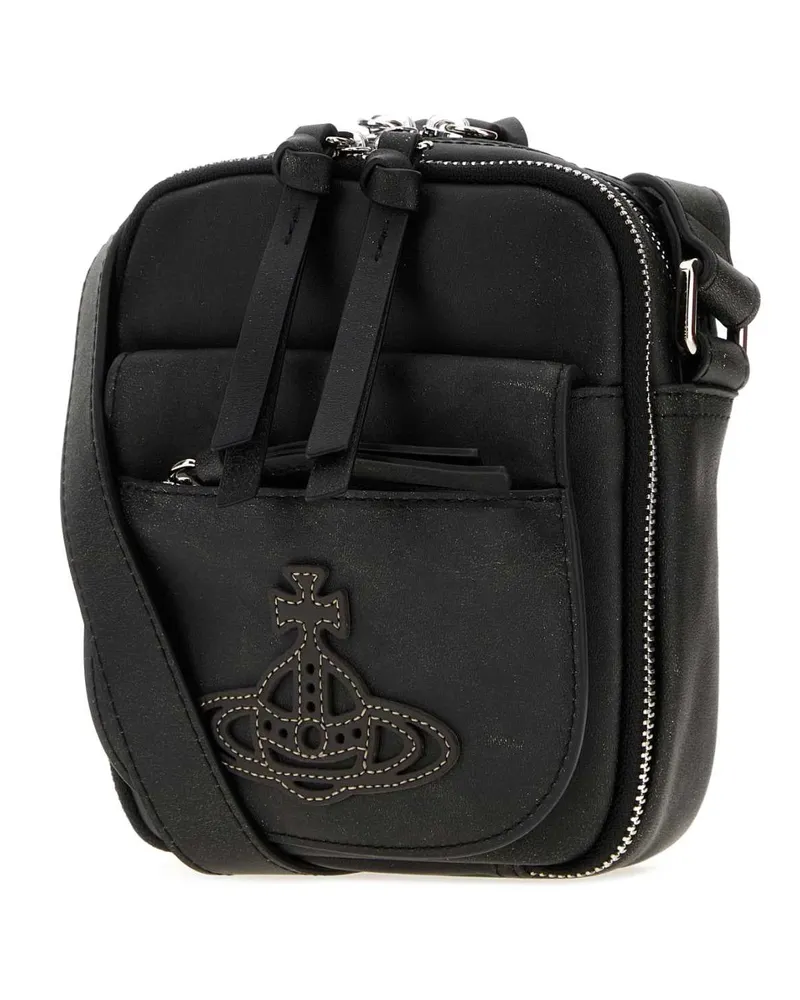 Vivienne Westwood Women's Black Leather Small Eton Crossbody Bag Off Borse A Mano Black