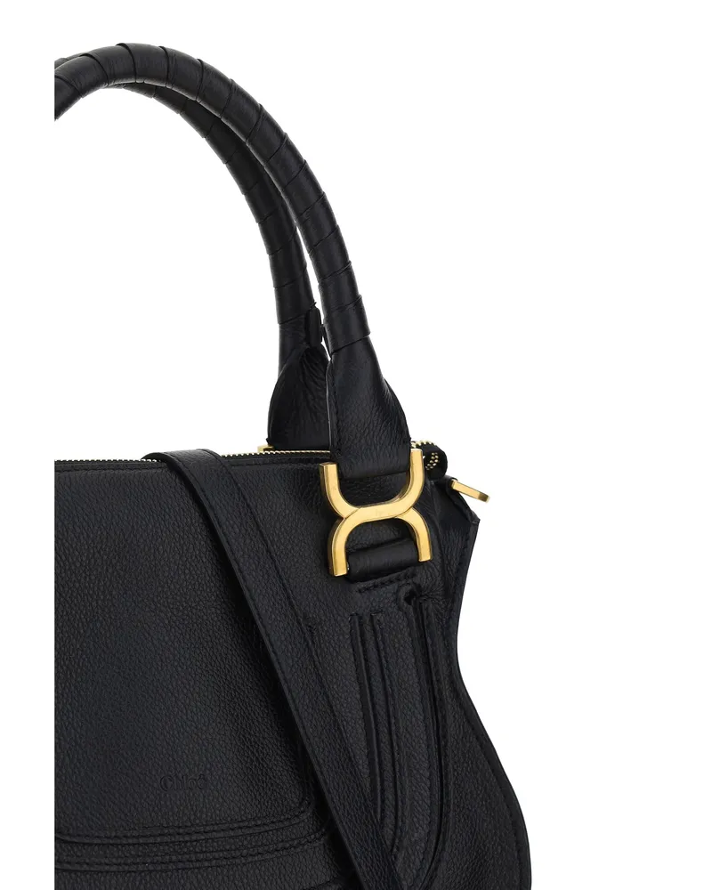 Chloé Women's Marcie Calfskin Handbag Black Calf Leather Handbags Hand Bags Black