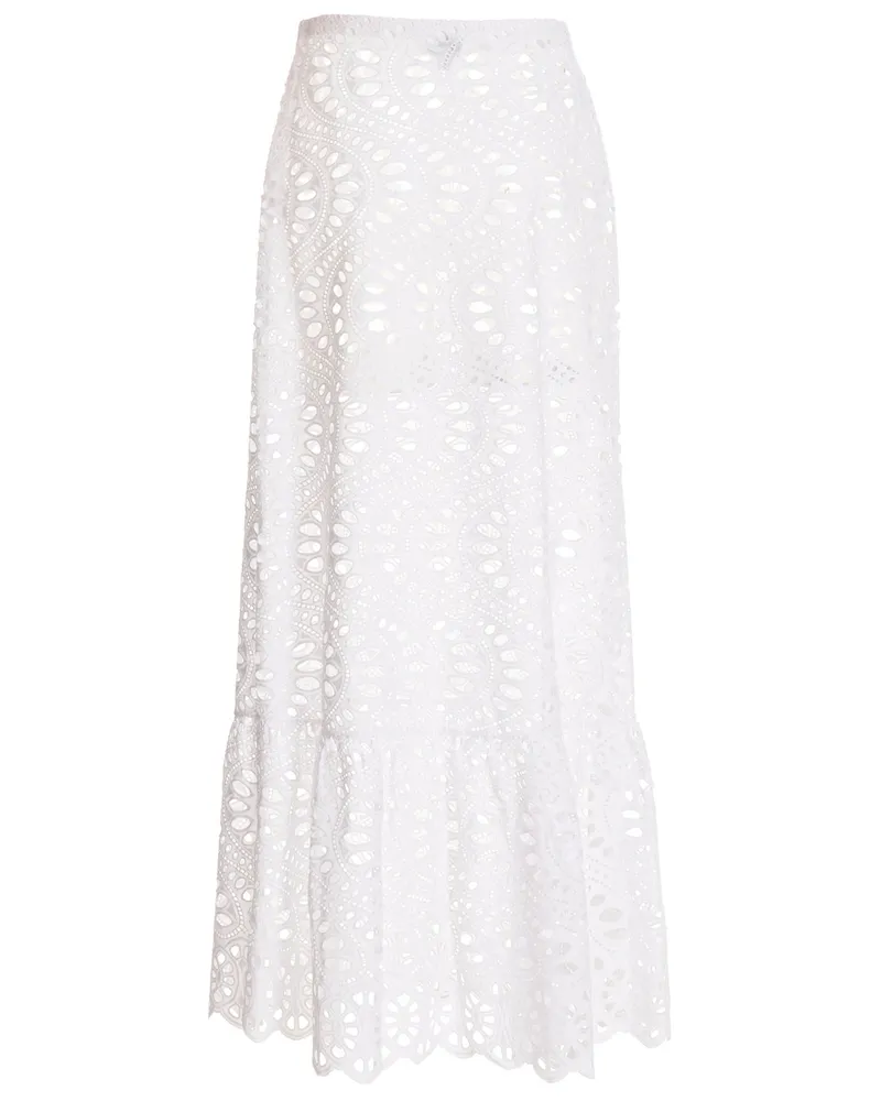 Giambattista Valli Macramé Cotton Skirt — White White