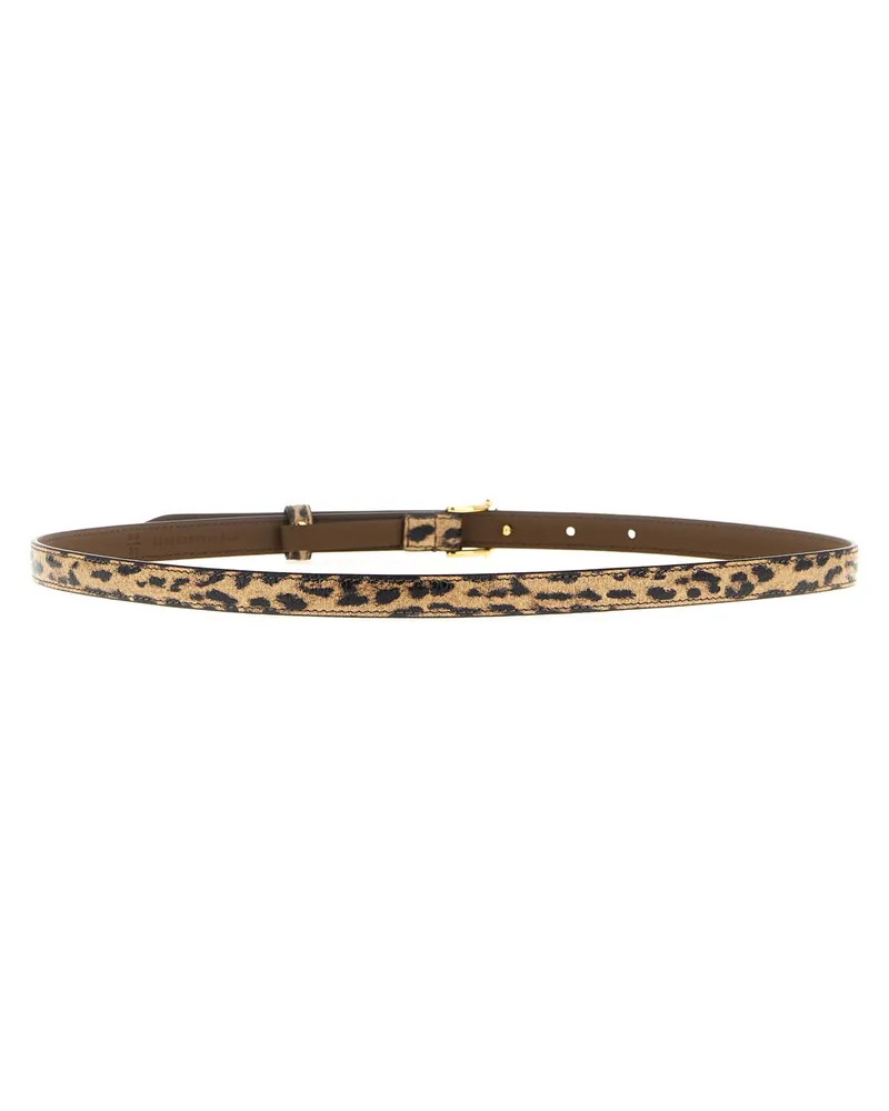 Fendi FF Diamonds Belt — Beige Leopard