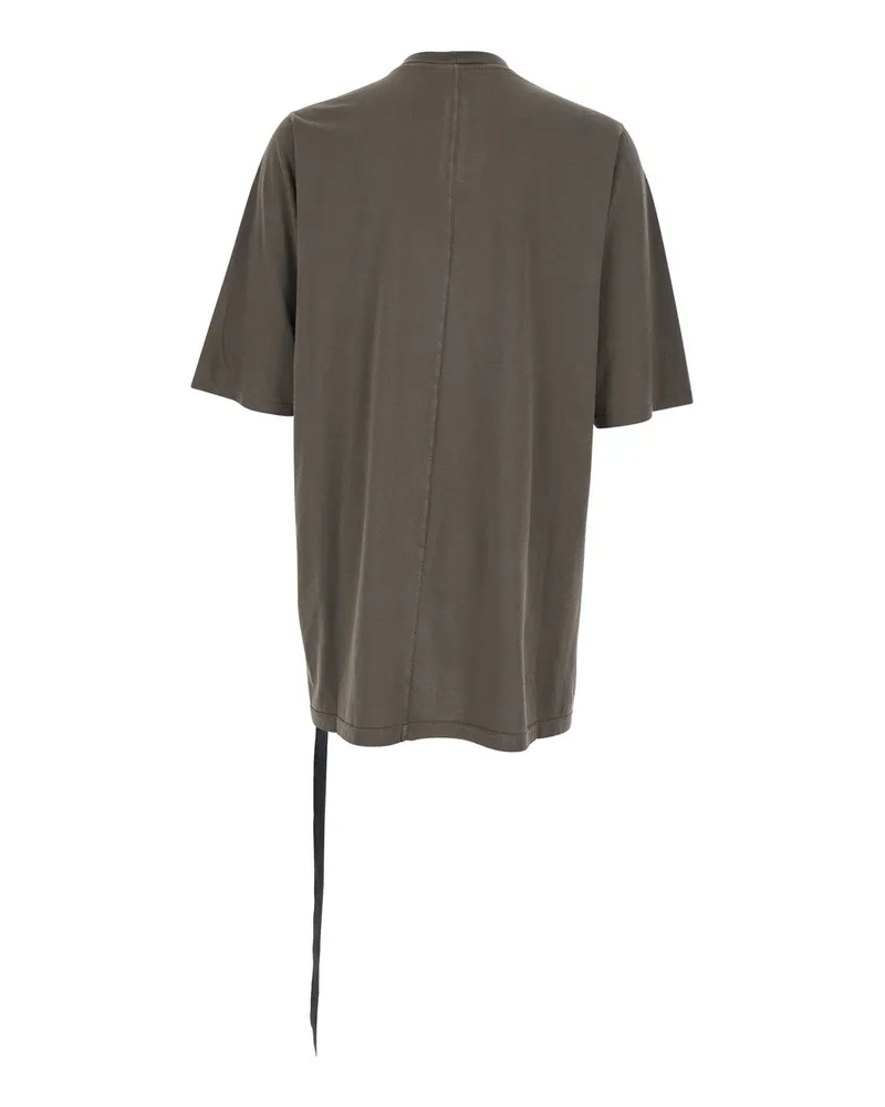 Rick Owens Raised Crew Neck T-Shirt — Gray Gray