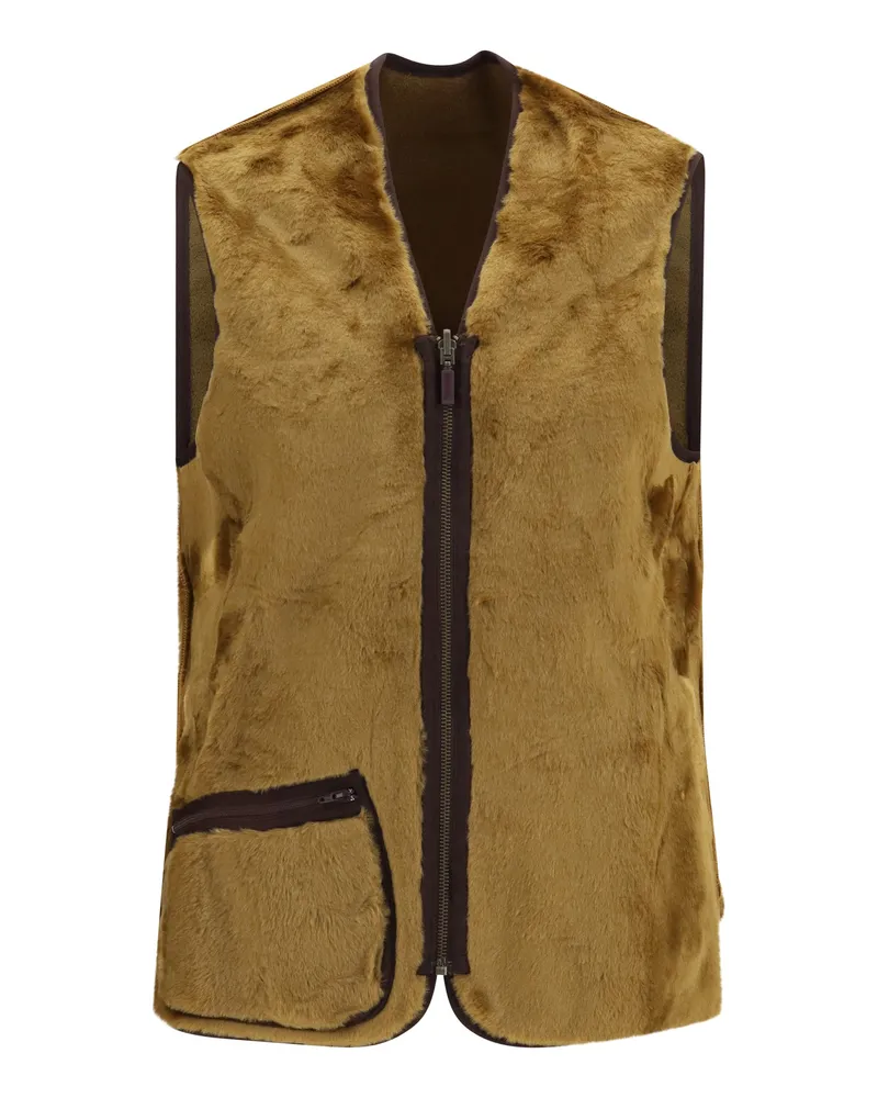 Barbour Men's Fleece Vest Brown Acrylic Jacket Brown