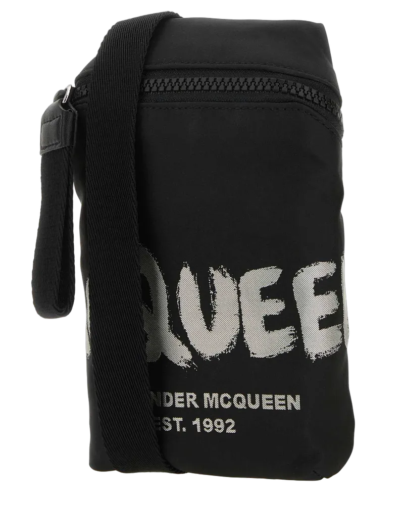 Alexander McQueen Blackoffwhite Borse A Tracolla Bag Black
