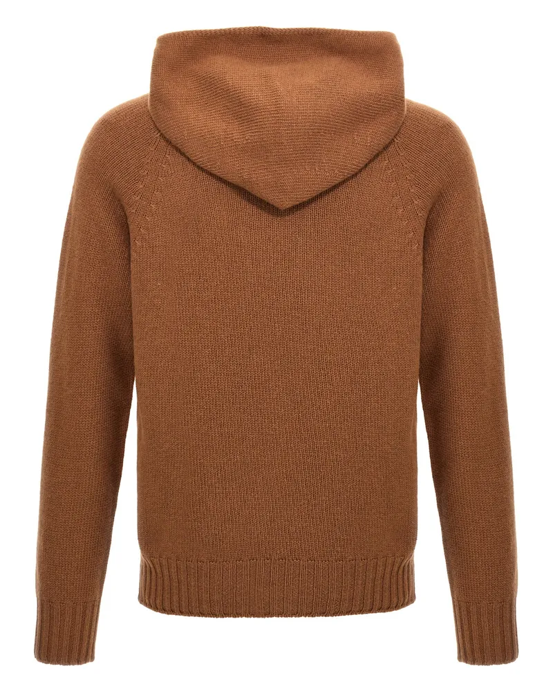 MA'RY'YA Wool Blend Hoodie — Camel Camel