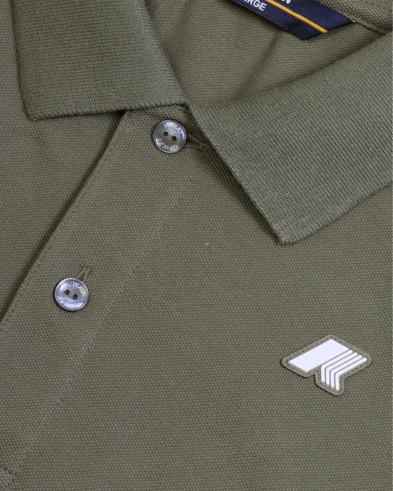 K-Way Men's Polo Vincent Green Lichen Cotton Shirts T-shirts And Polos Green