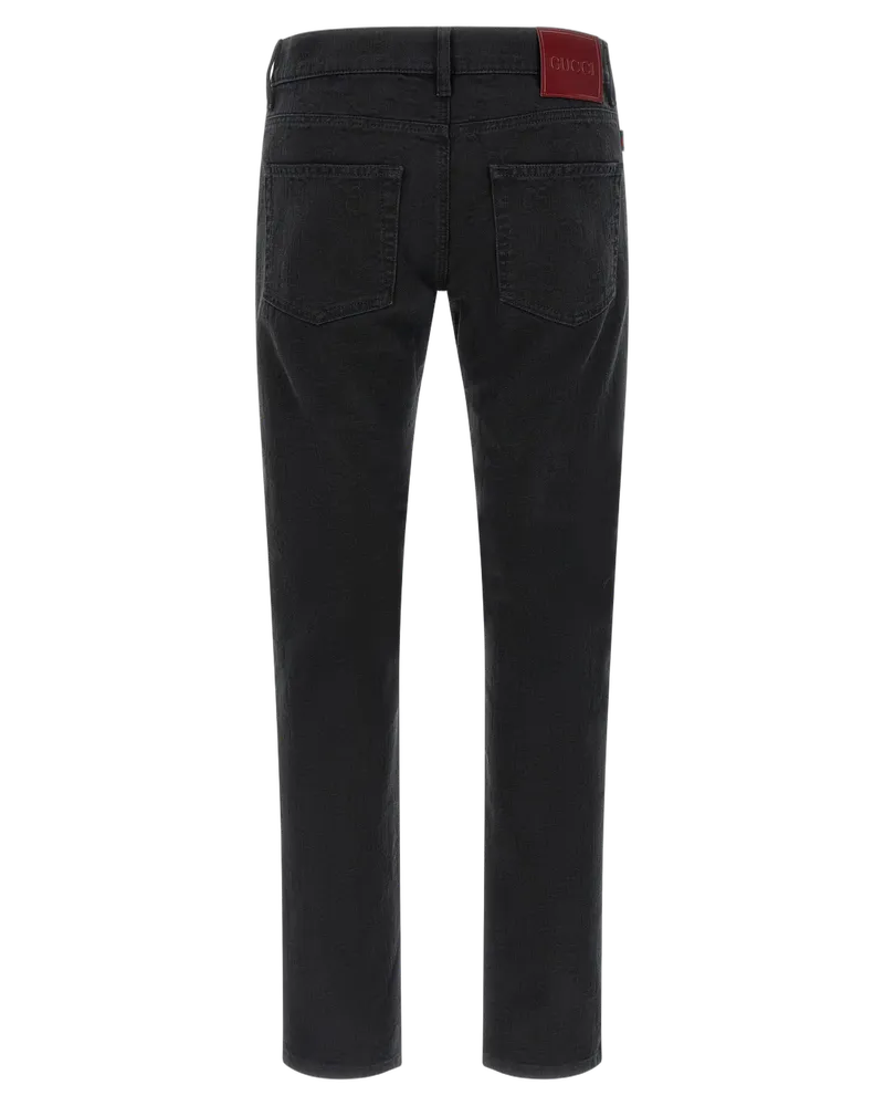 Gucci Men's Black Cotton Straight-Leg Jeans Clothing Black
