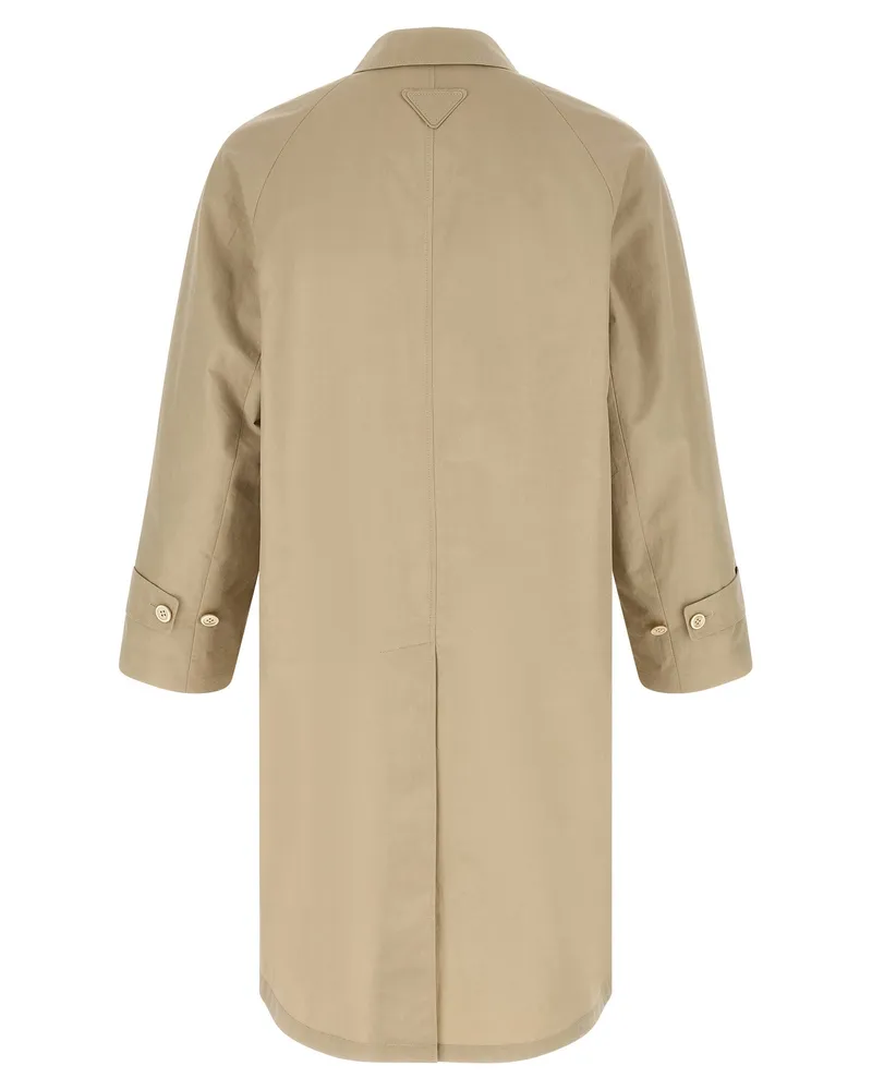 Prada Cotton Trench Coat — Beige Beige