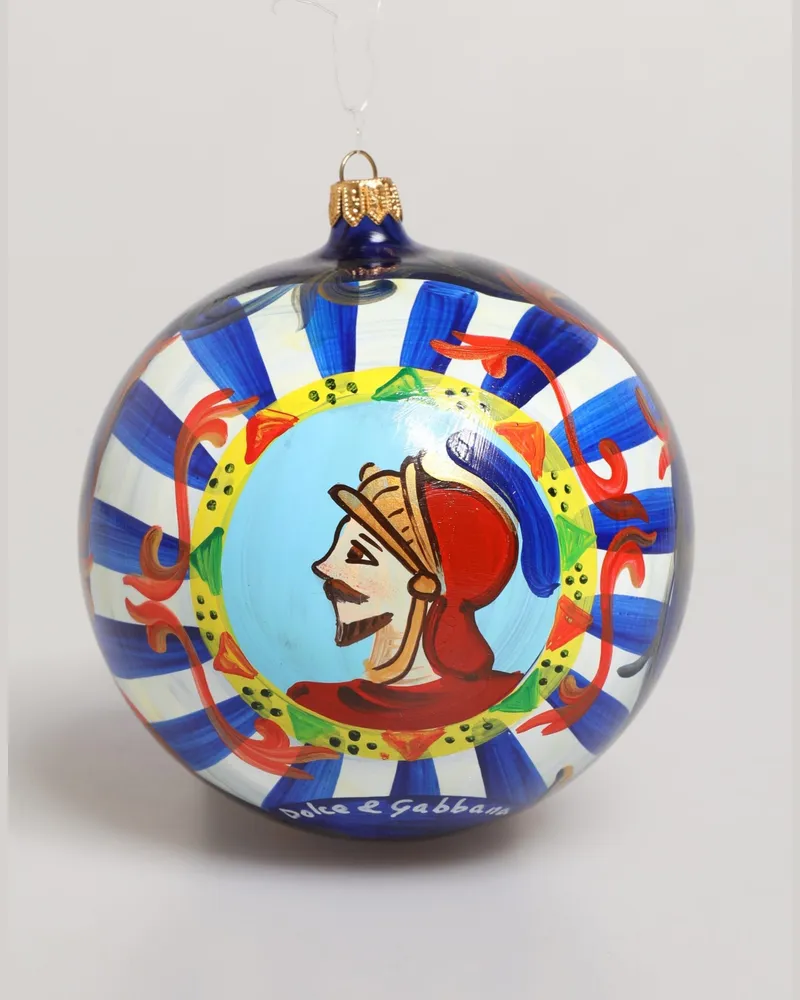 Dolce & Gabbana Women's Multicolor Hand Painted Sicilian Ornament Christmas Ball Aluminium+01rilic Paint+glass Accessory Multicolor