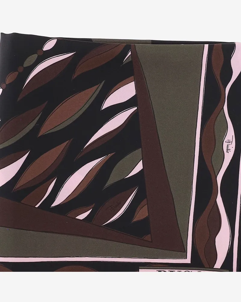Emilio Pucci Geometric Silk Scarf — Multicolor Multicolor