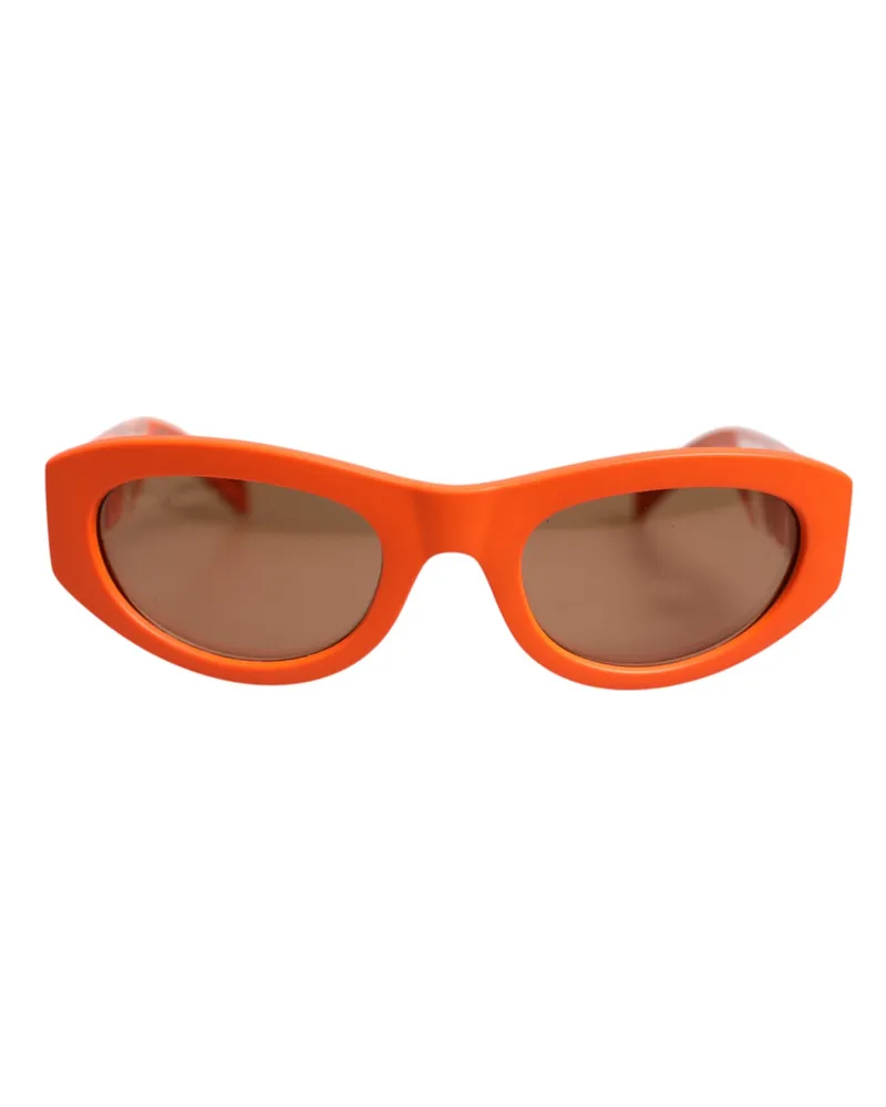 Dolce & Gabbana Women's Orange Reborn To Live Oval Frame Logo Eyewear Sunglasses Acetate Orange