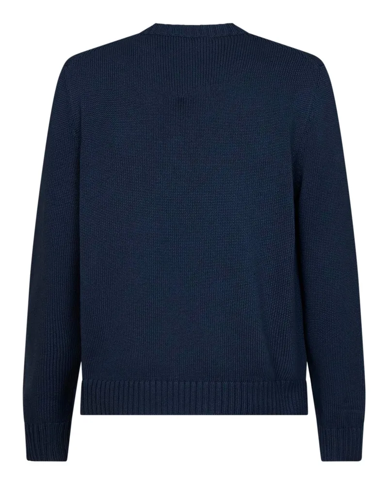 Prada Men's Cotton Crewneck Sweater Blue Navy