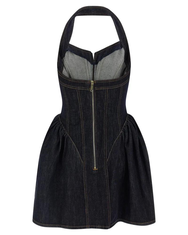 Self-Portrait Indigo Denim Corset Dress — Indigo Indigo