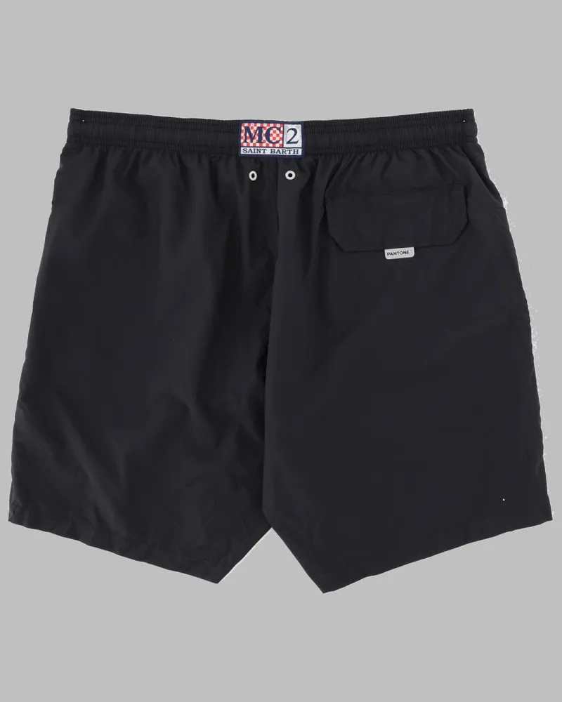 MC2 Saint Barth Drawstring Waist Swim Shorts — Black Black