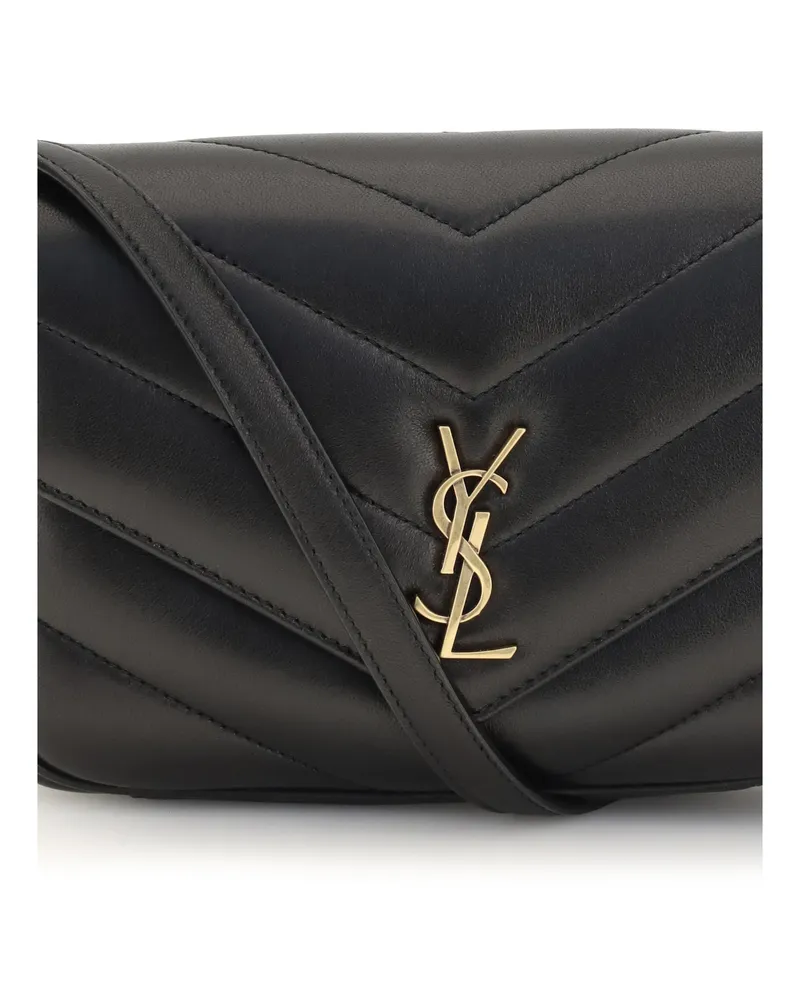 Saint Laurent Women's Shoulder Bag Loulou Cassandre Toy Black Lambskin Black