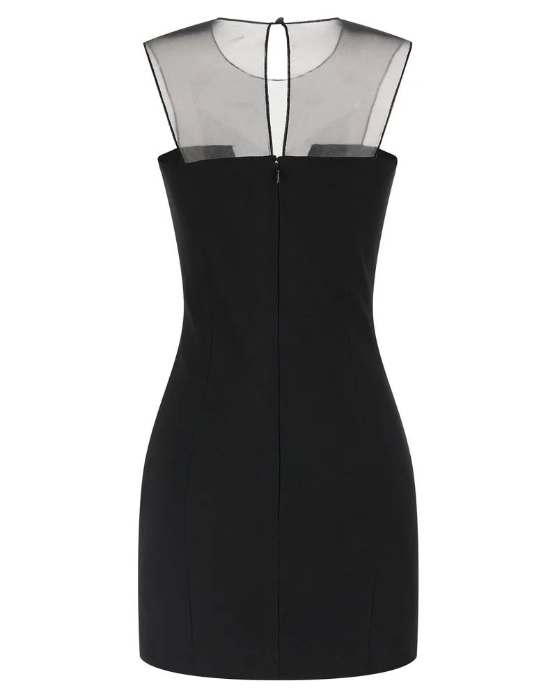 Nensi Dojaka Tulle Insert Dress — Black Black