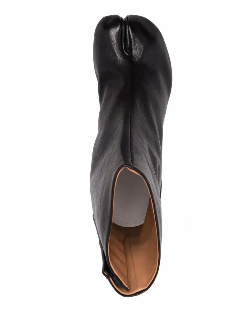 Maison Margiela Leather Block Heel Boot — Black Black