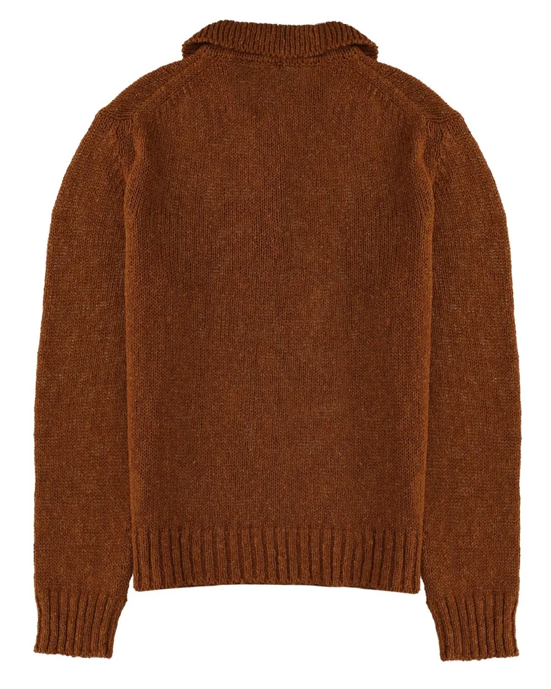 Sunflower Cotton-Linen Blend Polo Shirt — Brown Brown