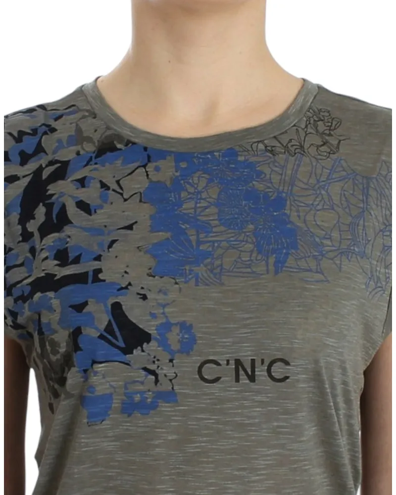 CoSTUME NATIONAL Logo-Print Rayon Blend Tank Top — Gray Gray