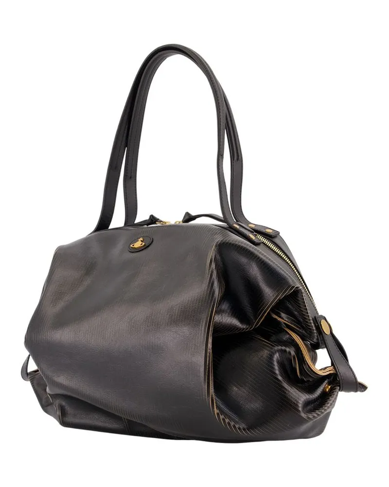 Vivienne Westwood Women's Mara Large Purse -  Leather Black Calfskin Bags Handbags-Purses Black
