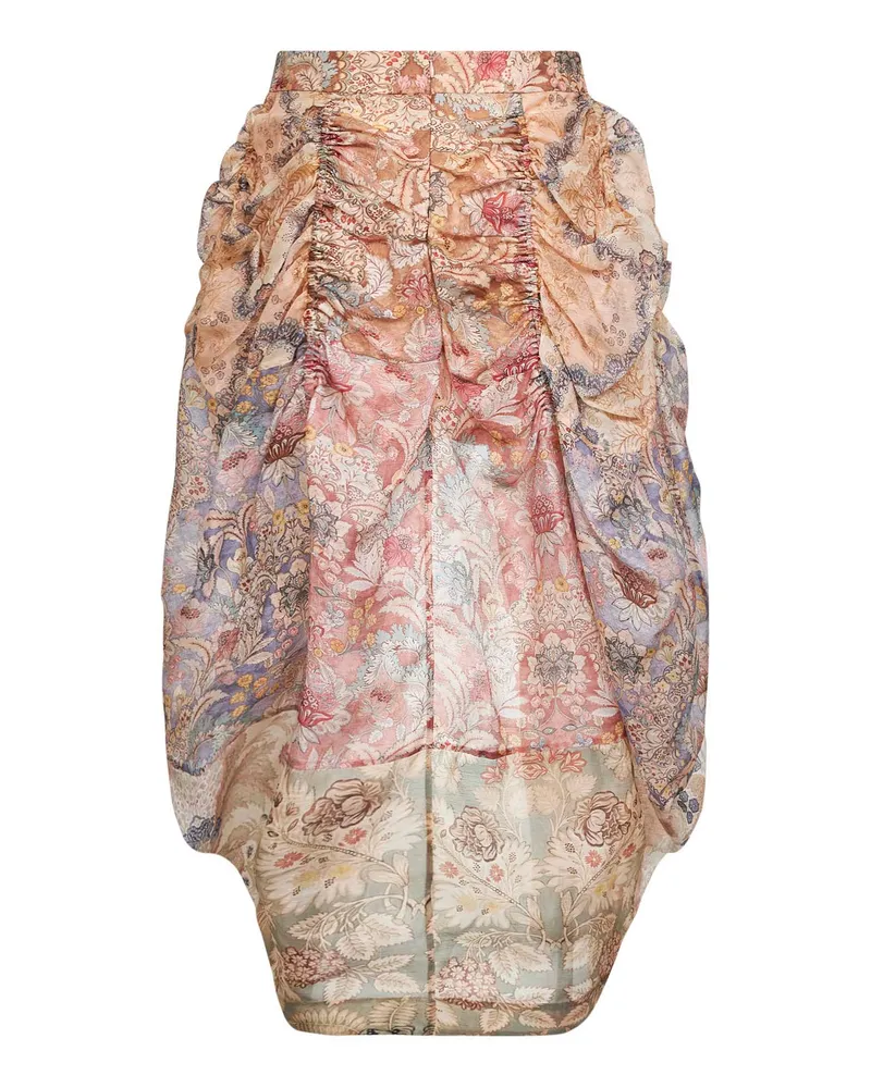 Zimmermann Women's Floral Midi Skirt Linen Multicolor