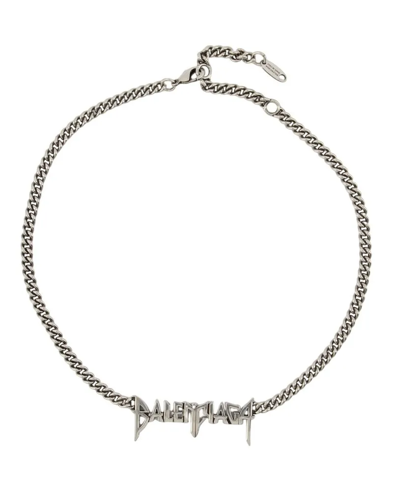 Balenciaga Logo Chain Necklace — Silver Silver