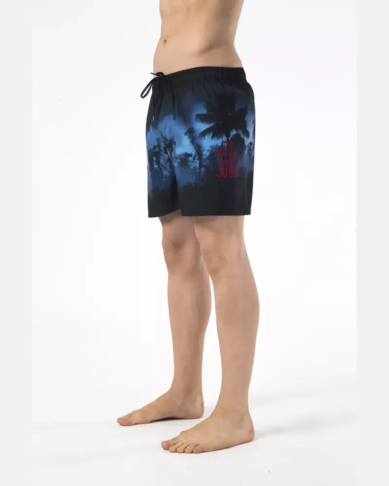 Just Cavalli Black Polyester Men Swim Short Black