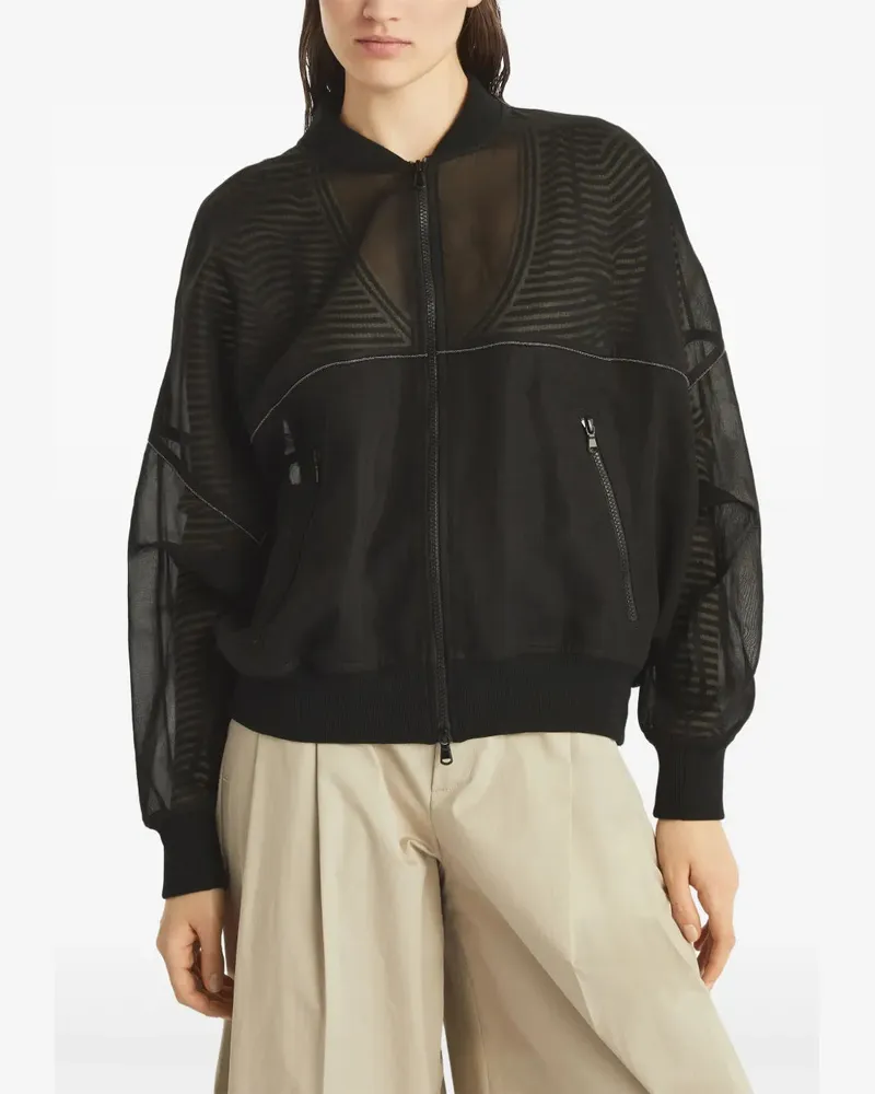 Brunello Cucinelli Women's Monili Bomber Jacket Black Ss25 W Black