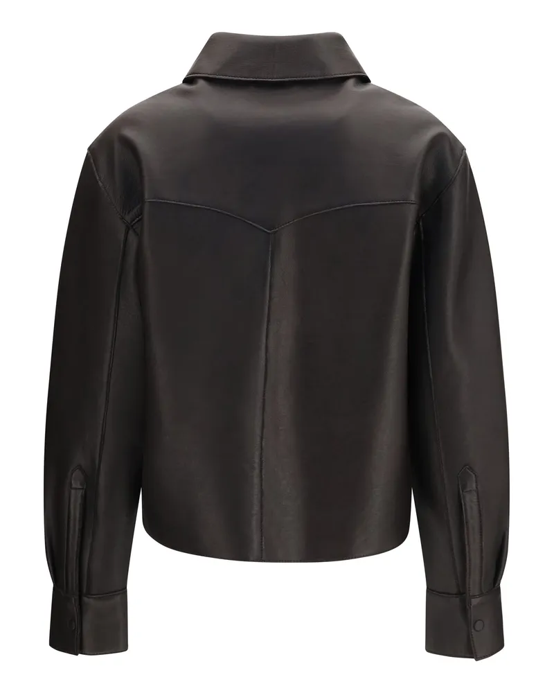 P.A.R.O.S.H. P.A.R.O H. Lambskin Leather Jacket — Black Black