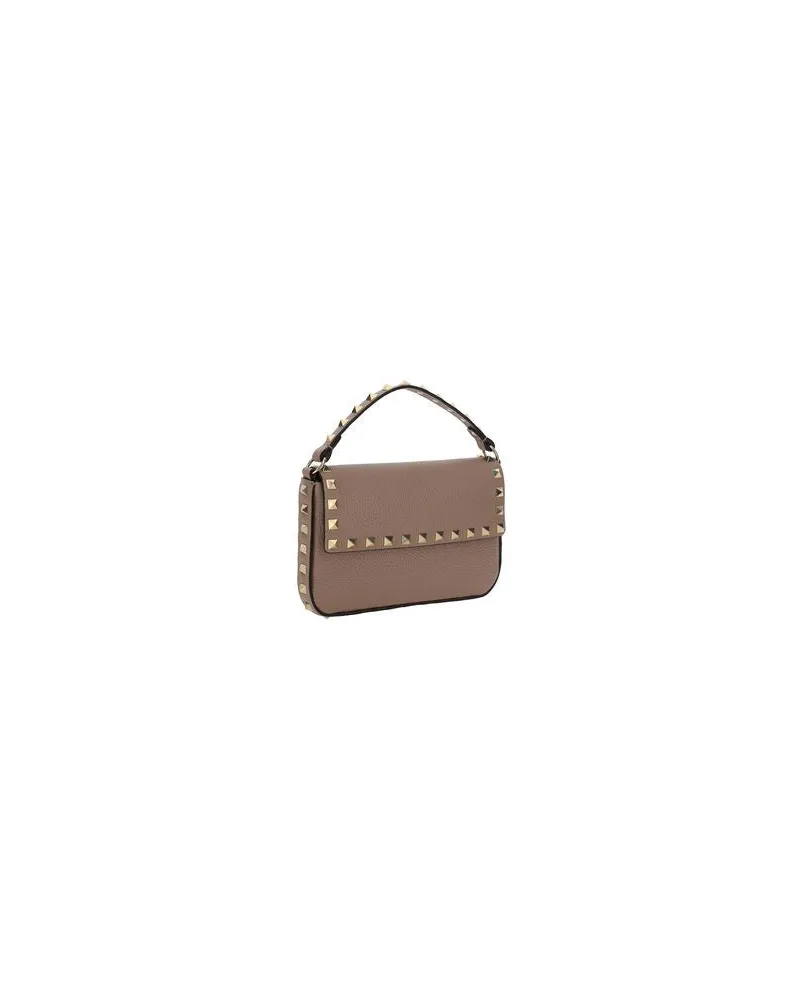 Valentino Garavani Women's Beige Calf Leather Bos Taurus Shoulder Bag Beige