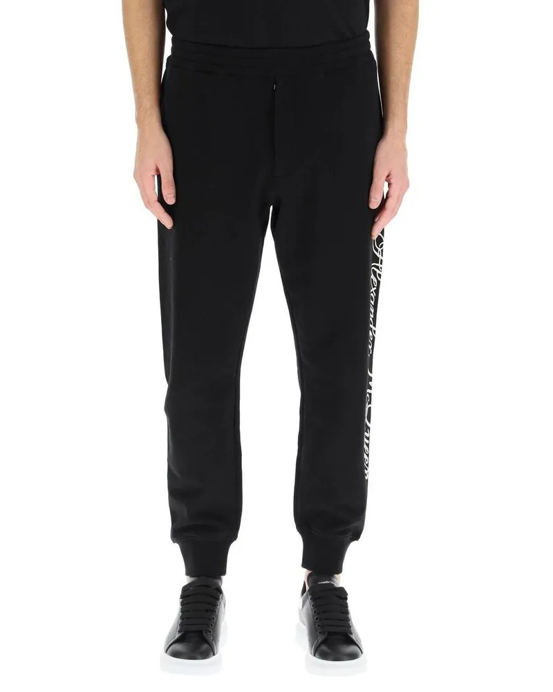 Alexander McQueen Men Black Cotton Joggers (workout Pants Black