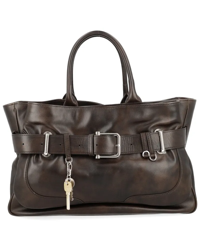 OSOI Women's Tote Bag Brocle Brown Leather Cow Handbags Hand Brown