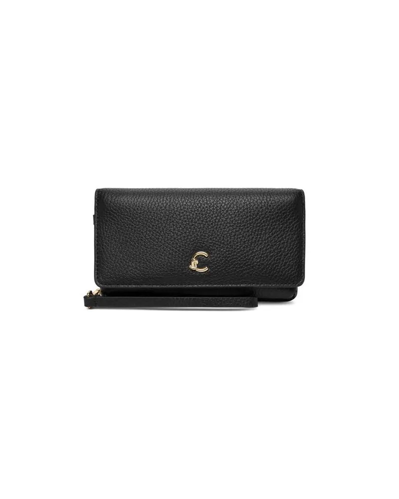 Coccinelle Women's Wallet Black Grained Leather Bags - Crossbody-Bags Black
