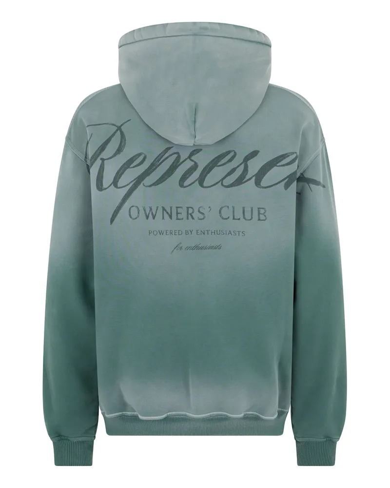 REPRESENT Men Hoodie Owners Club Script Turquoise Cotton Jumpers Sweater Turquoise