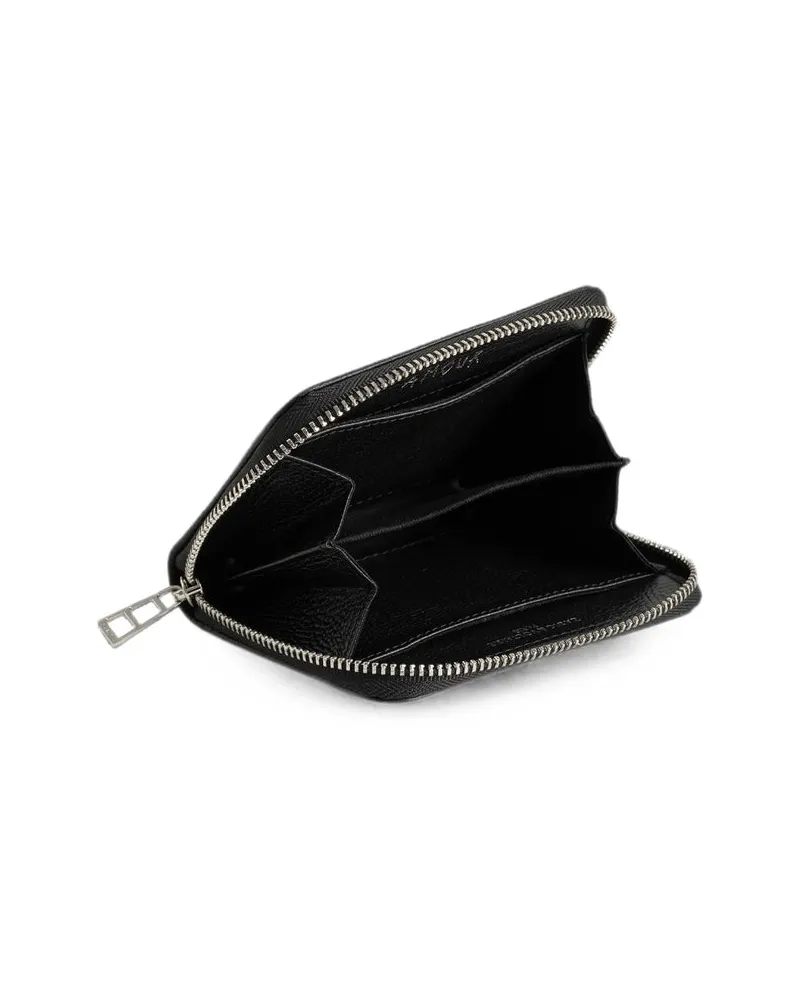 Zadig & Voltaire Grained Leather with Graffiti Print Wallet — Black Black