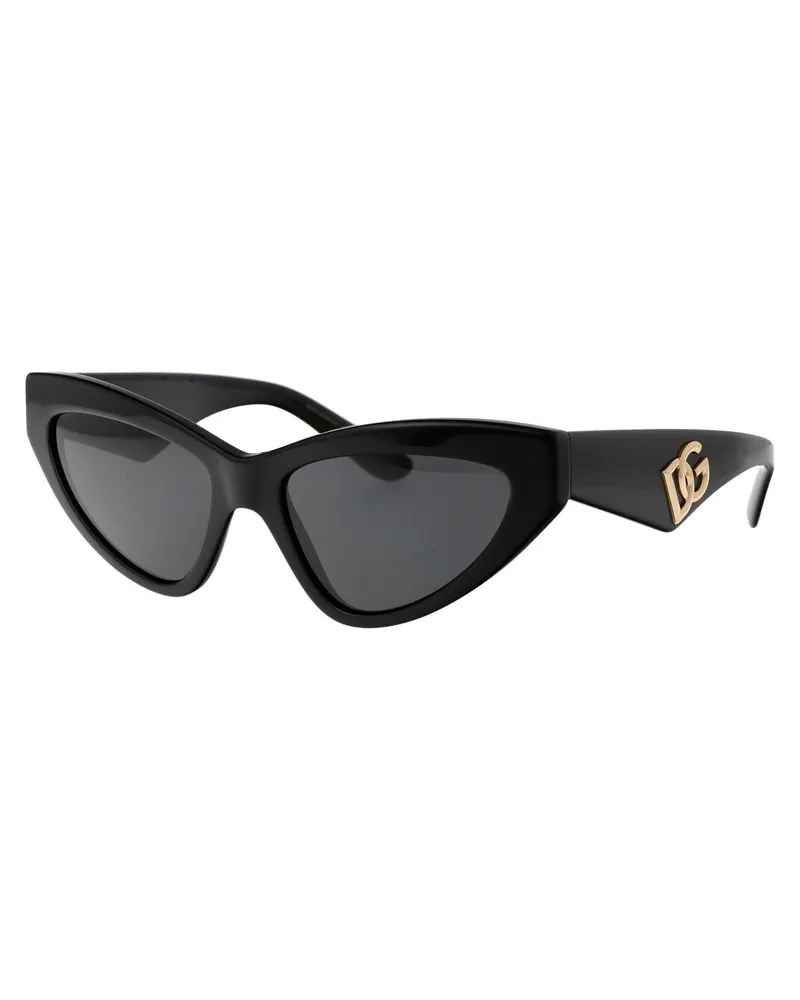 Dolce & Gabbana 0DG4439 Cat-Eye Acetate Sunglasses — Black Black