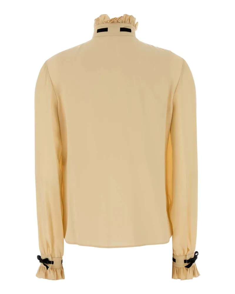 Valentino Garavani 7b3ab7u521b R8e Betullanero Exterior: Silk Camicie Shirt Beige