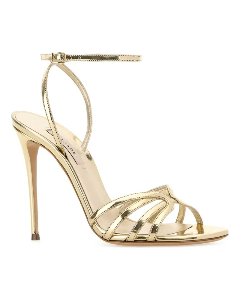 Casadei Women's Gold Leather Interstellar Sandals Platino Sandali Gold