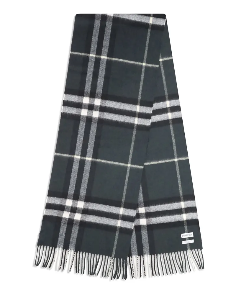Burberry Cashmere Check Scarf — Black Black