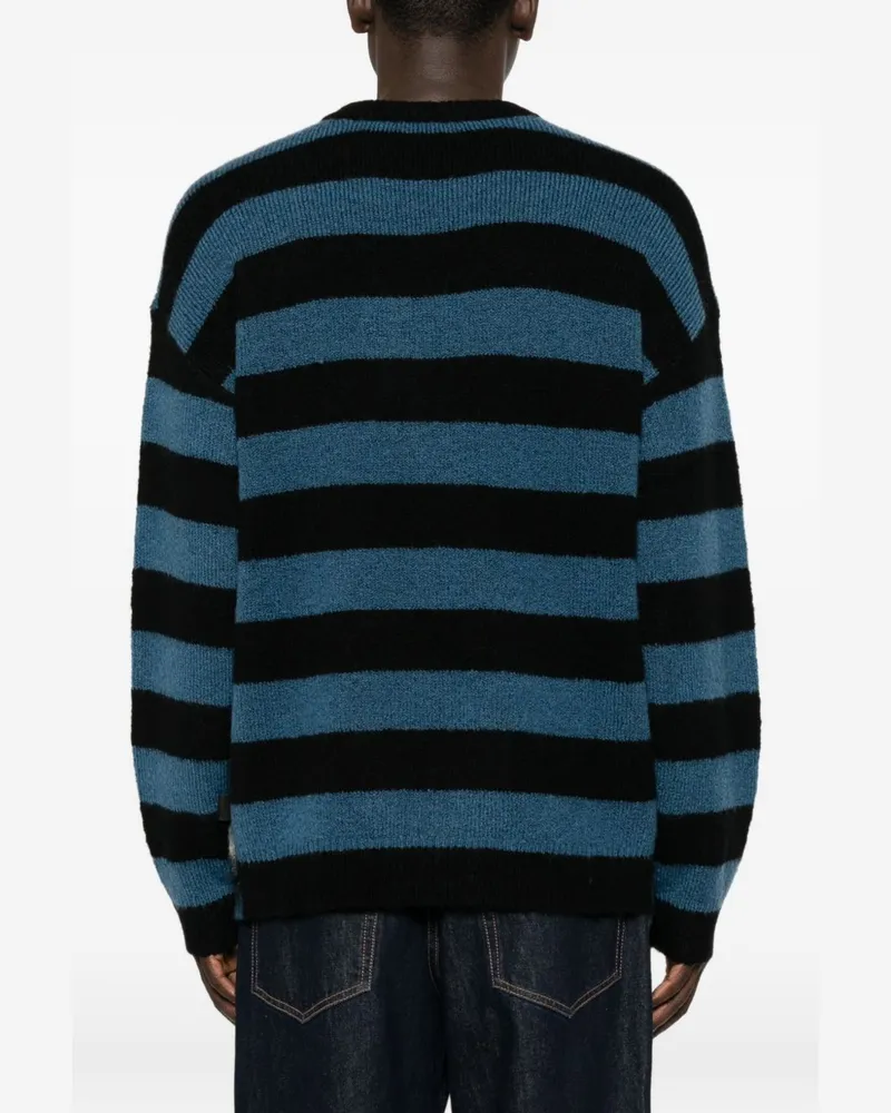 Paul Smith Colorblock Striped Wool Sweater — Blue Blue