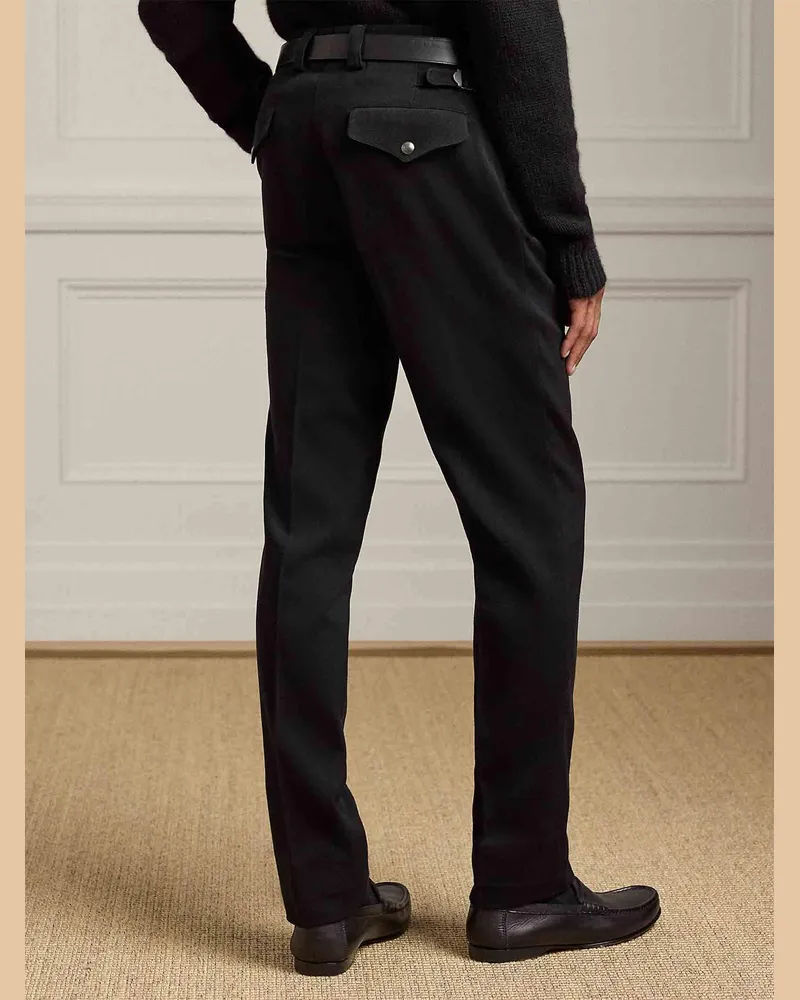 Ralph Lauren Men's Trouser Black Cotton Trousers Black