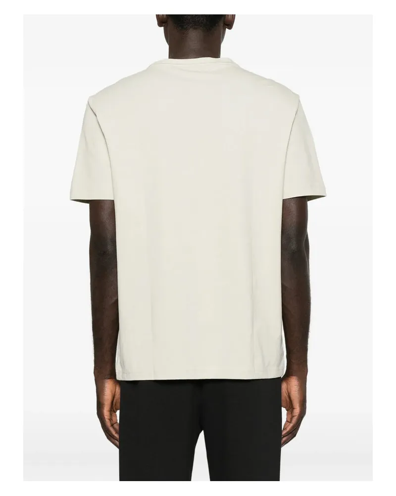 HUGO BOSS Logo-Print Cotton-Blend T-Shirt — Beige Beige